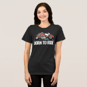 Peanuts | Snoopy & Zijn Motorfiets Tri-Blend Shirt (Voorkant volledig)