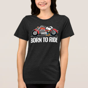 Peanuts   Snoopy & Zijn Motorfiets Tri-Blend Shirt