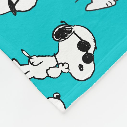 Peanuts | Snoopy & Zonnebrilpatroon Fleece Deken (Hoek)