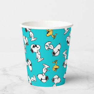 Peanuts   Snoopy & Zonnebrilpatroon Papieren Bekers