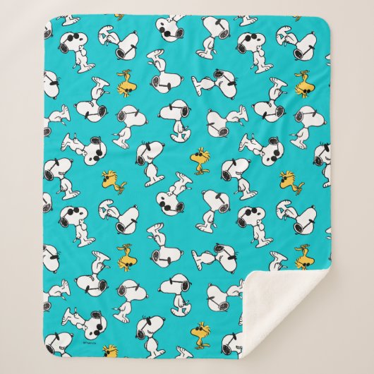 Peanuts | Snoopy & Zonnebrilpatroon Sherpa Deken (Voorkant)