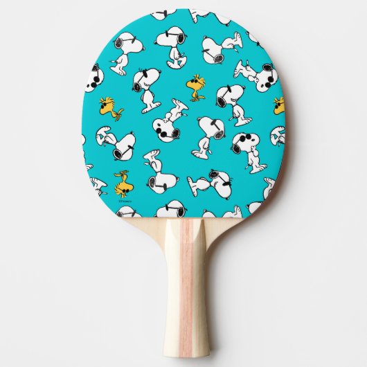 Peanuts | Snoopy & Zonnebrilpatroon Tafeltennisbatje (Voorkant)