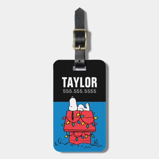 Peanuts | Snoopy's Dog House met verlichting Bagagelabel (Voorkant verticaal)