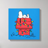 Peanuts | Snoopy's Dog House met verlichting Canvas Afdruk (Voorkant)