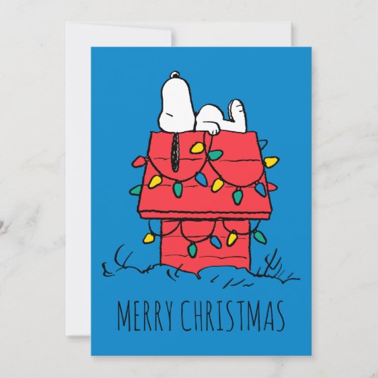 Peanuts | Snoopy's Dog House met verlichting Feestdagenkaart (Voorkant)