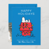 Peanuts | Snoopy's Dog House met verlichting Feestdagenkaart (Voorkant / Achterkant)