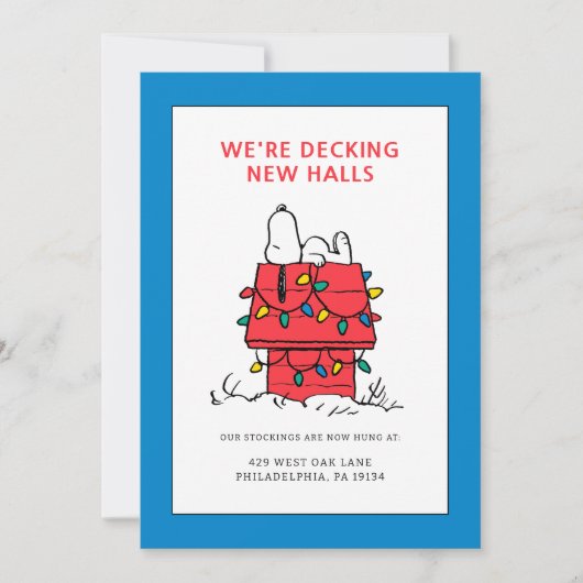 Peanuts | Snoopy's Dog House met verlichting Feestdagenkaart (Voorkant)