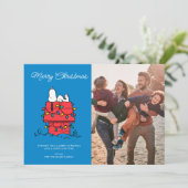 Peanuts | Snoopy's Dog House met verlichting Feestdagenkaart (Staand voorkant)