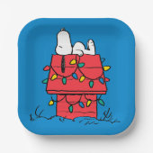 Peanuts | Snoopy's Dog House met verlichting Papieren Bordje (Voorkant)