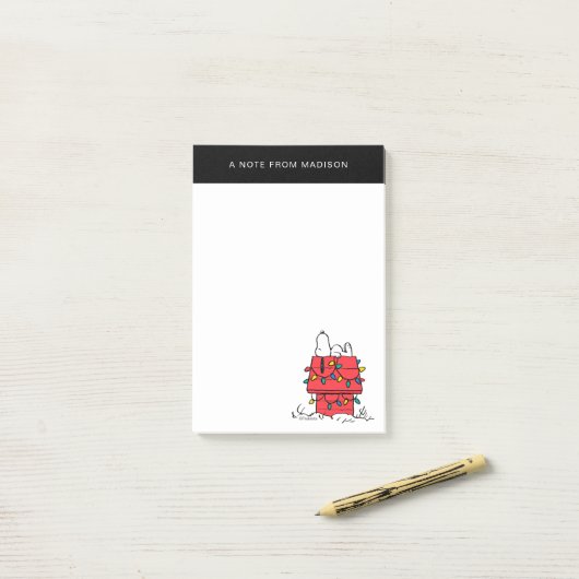 Peanuts | Snoopy's Dog House met verlichting Post-it® Notes (Op bureau)