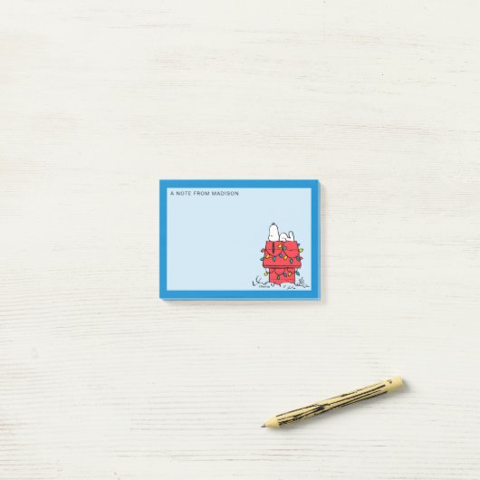 Peanuts | Snoopy's Dog House met verlichting Post-it® Notes (Op bureau)