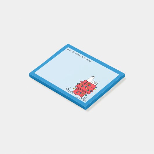 Peanuts | Snoopy's Dog House met verlichting Post-it® Notes (Schuin)