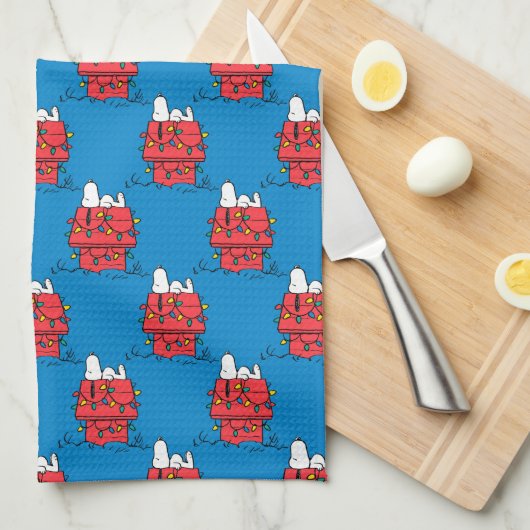 Peanuts | Snoopy's Dog House met verlichting Theedoek (Quarter Fold)