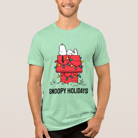 Peanuts | Snoopy's Dog House met verlichting Tri-Blend Shirt (Voorkant)