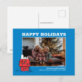 Peanuts | Snoopy's Hondenhok Met Lichtjes Feestdagenkaart (Voorkant / Achterkant)