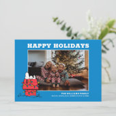 Peanuts | Snoopy's Hondenhok Met Lichtjes Feestdagenkaart (Staand voorkant)