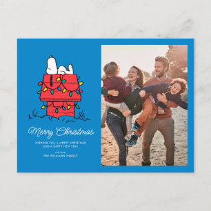 Peanuts   Snoopy's Hondenhok Met Verlichting Feestdagenkaart