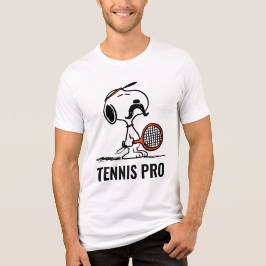 Peanuts | Snoopy's Mustache Tennis spelen Tri-Blend Shirt (Voorkant)