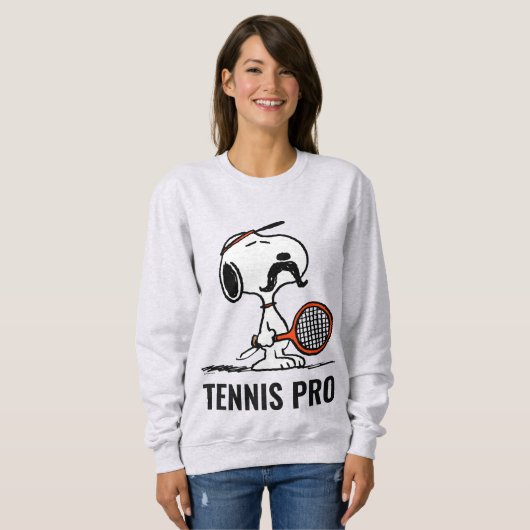 Peanuts | Snoopy's Mustache Tennis spelen Trui (Voorkant volledig)