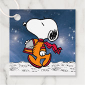 Peanuts Space Birthday beroemd gemaakt door Snoopy Bedankjes Labels (Voorkant)