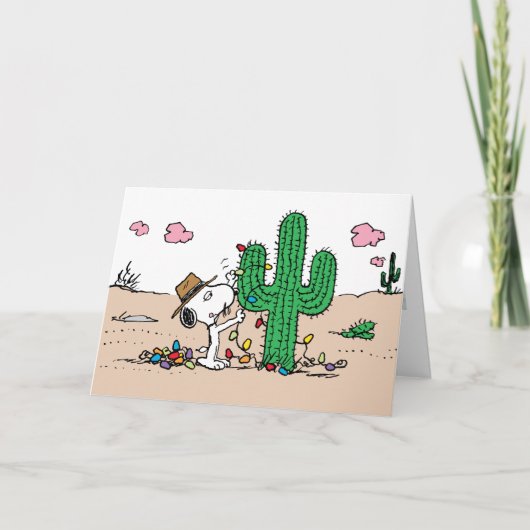 Peanuts | Spike versiert voor Kerstmis Feestdagen Kaart (Voorkant)