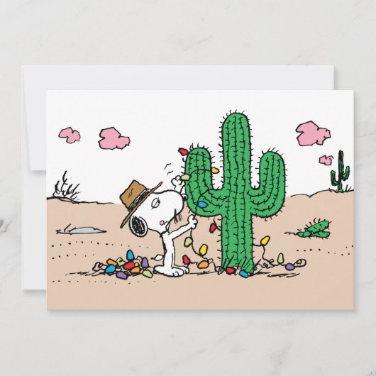 Peanuts | Spike versiert voor Kerstmis Feestdagenkaart (Voorkant)