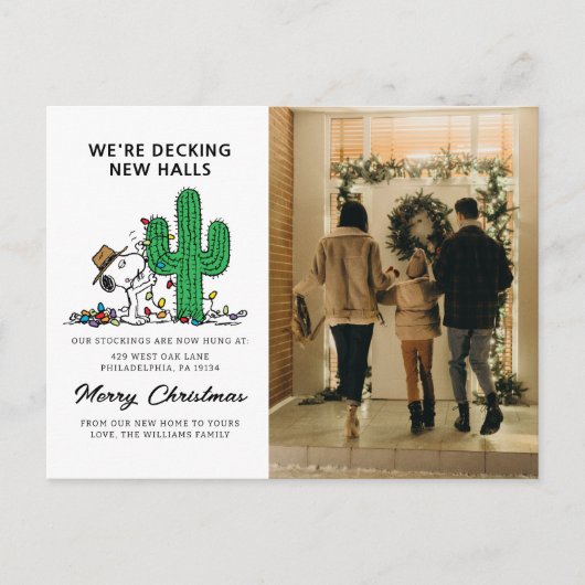 Peanuts | Spike versiert voor Kerstmis Feestdagenkaart (Voorkant)