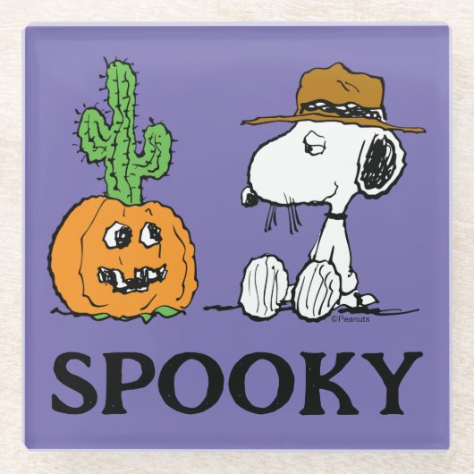 Peanuts | Spike's Desert Halloween Glazen Onderzetter (Voorkant)