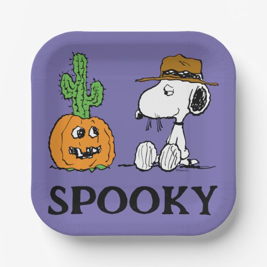 Peanuts | Spike's Desert Halloween Papieren Bordje (Voorkant)