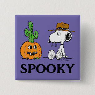 Peanuts   Spike's Desert Halloween Vierkante Button 5,1 Cm