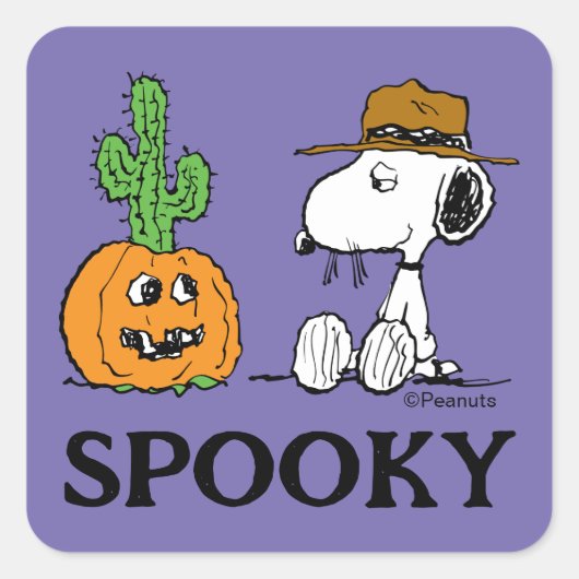 Peanuts | Spike's Desert Halloween Vierkante Sticker (Voorkant)