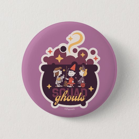 Peanuts Squad Ghouls Ketel Halloween Ronde Button 5,7 Cm (Voorkant)