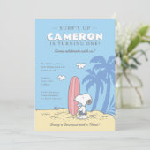 Peanuts | Surf's Up Snoopy Zomerverjaardag Kaart (Staand voorkant)