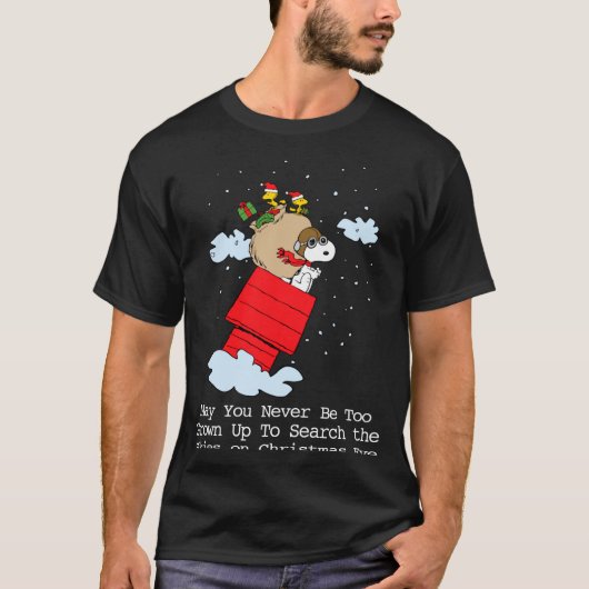 Peanuts The Flying Ace At Christmas  T-shirt (Voorkant)