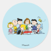Peanuts | The Gang Around the Piano Ronde Sticker (Voorkant)