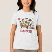 Peanuts | The Gang at the Pitcher's Mound Tri-Blend Shirt (Voorkant)