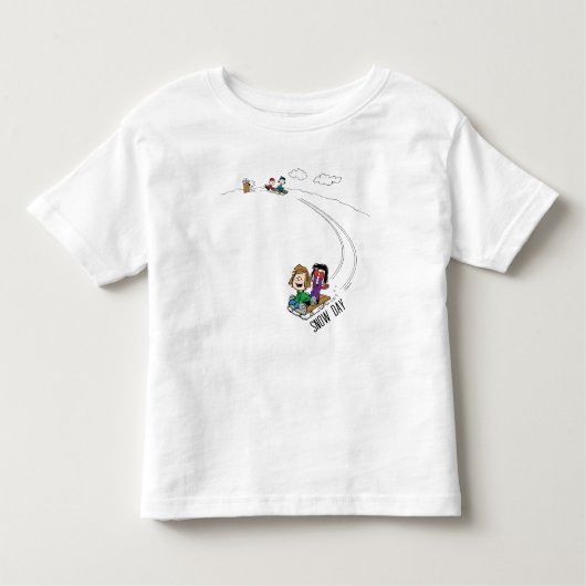 Peanuts | The Peanuts Gang Sled Riding Kinder Shirts (Voorkant)