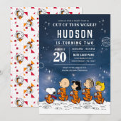 Peanuts | Uit deze wereld ruimte verjaardag Kaart (Voorkant / Achterkant)