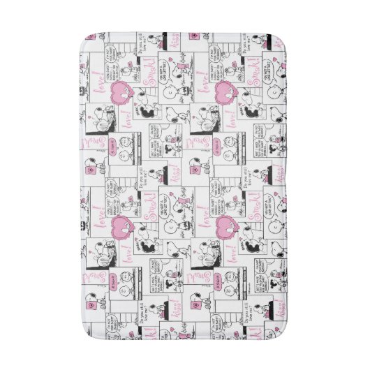 Peanuts | Valentijn Hart Liefde Patroon Badmat (Voorkant Verticaal)