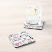 Peanuts | Valentijn Hart Liefde Patroon Bier Onderzetter (Rechterzijde)