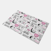 Peanuts | Valentijn Hart Liefde Patroon Deurmat (Schuin)