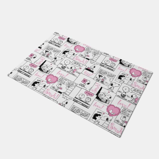 Peanuts | Valentijn Hart Liefde Patroon Deurmat (Schuin)