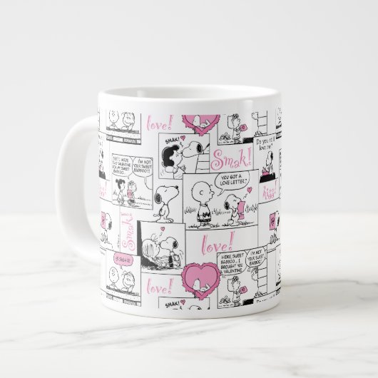 Peanuts | Valentijn Hart Liefde Patroon Grote Koffiekop (Links)