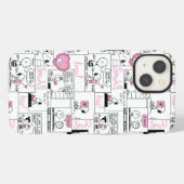 Peanuts | Valentijn Hart Liefde Patroon iPhone Hoesje (Achterkant horizontaal)