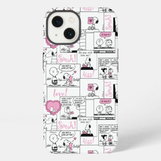 Peanuts | Valentijn Hart Liefde Patroon iPhone Hoesje (Achterkant)
