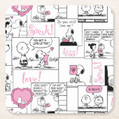 Peanuts | Valentijn Hart Liefde Patroon Kartonnen Onderzetters (Voorkant)