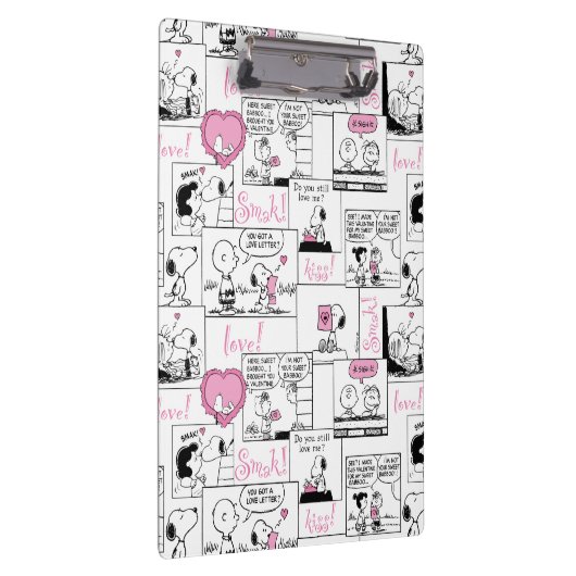 Peanuts | Valentijn Hart Liefde Patroon Klembord (Rechts)