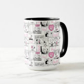 Peanuts | Valentijn Hart Liefde Patroon Mok (Voorkant rechts)