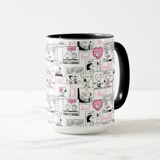 Peanuts | Valentijn Hart Liefde Patroon Mok (Voorkant rechts)