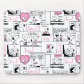Peanuts | Valentijn Hart Liefde Patroon Muismat (Voorkant)